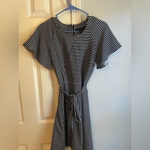 Banana Republic Striped Navy Blue Dress